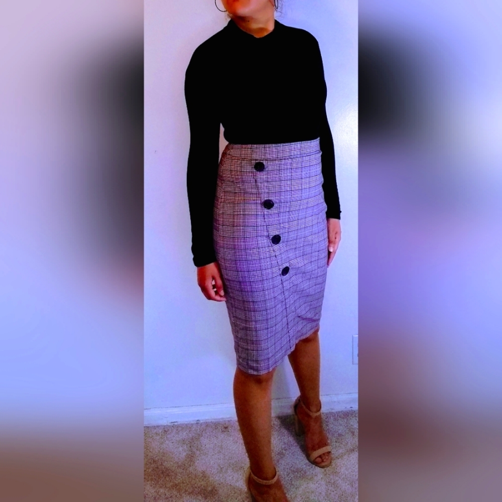 Plaid Pencil Skirt
